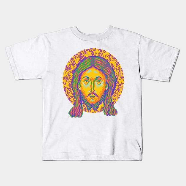 Icon of Christ 16bit - Pixel Art MS Paint Windows 7 Kids T-Shirt by CyberRex